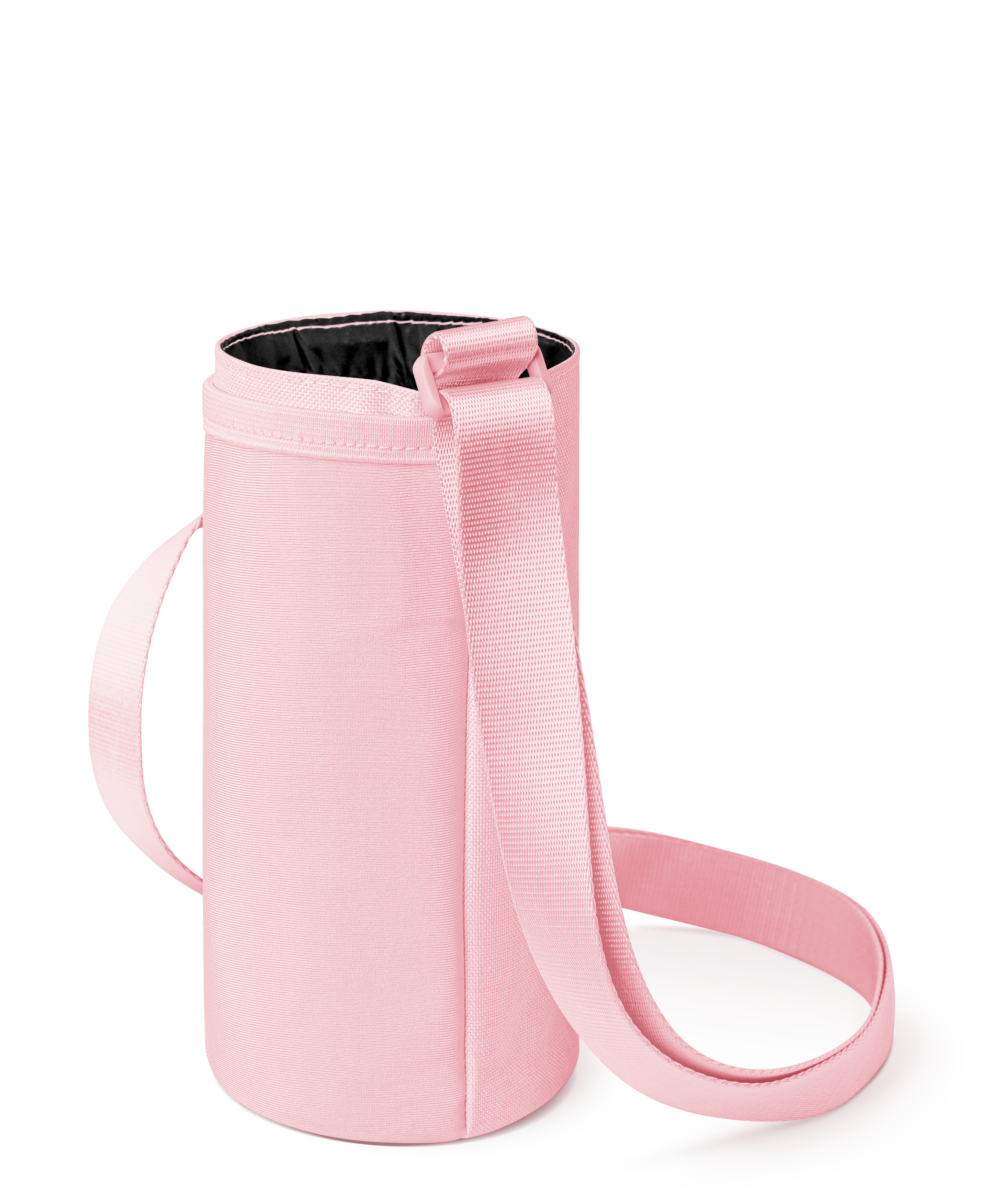 Soft pale pink ribbed fabric product with contrasting interior detail visible