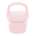 Pale pink container with silver accent band around the middle section