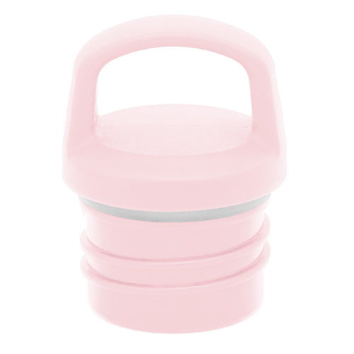 Pale pink container with silver accent band around the middle section