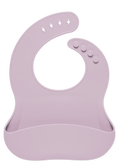 Soft mauve pink baby bib on white background