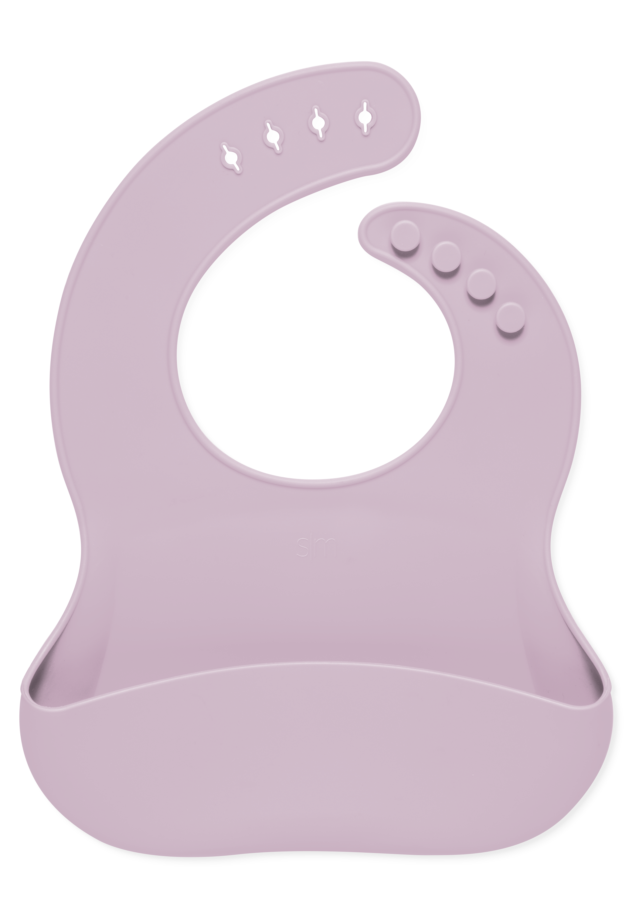 Soft mauve pink baby bib on white background
