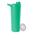 Mint green relay-style shaker with silvery metallic gray ball, modern design product image for CLS-RLY-24-OPL model