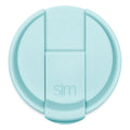 Seafoam blue flip-top lid against white background