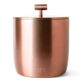 Brushed rose gold and copper metallic surface with light reflections, transitioning from peachy tones on the left to deeper bronze hues on the right.