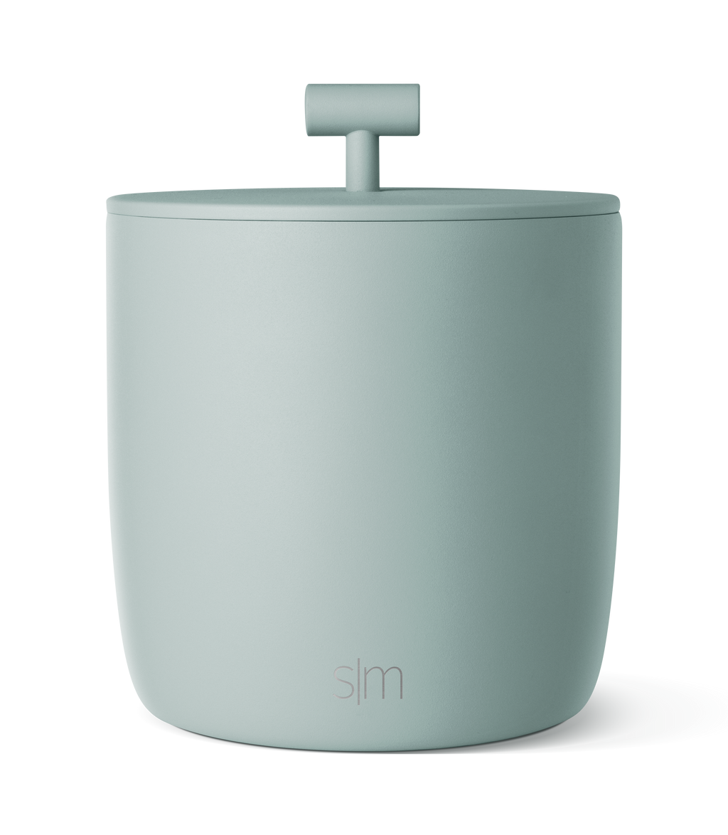 Sage green insulated container with grayish undertones, featuring a calm seafoam-adjacent color palette, model ICE-100-SGS.