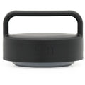 Charcoal gray Simple Modern food jar handle lid with arched carrying handle and rubber base ring, shown against white background.