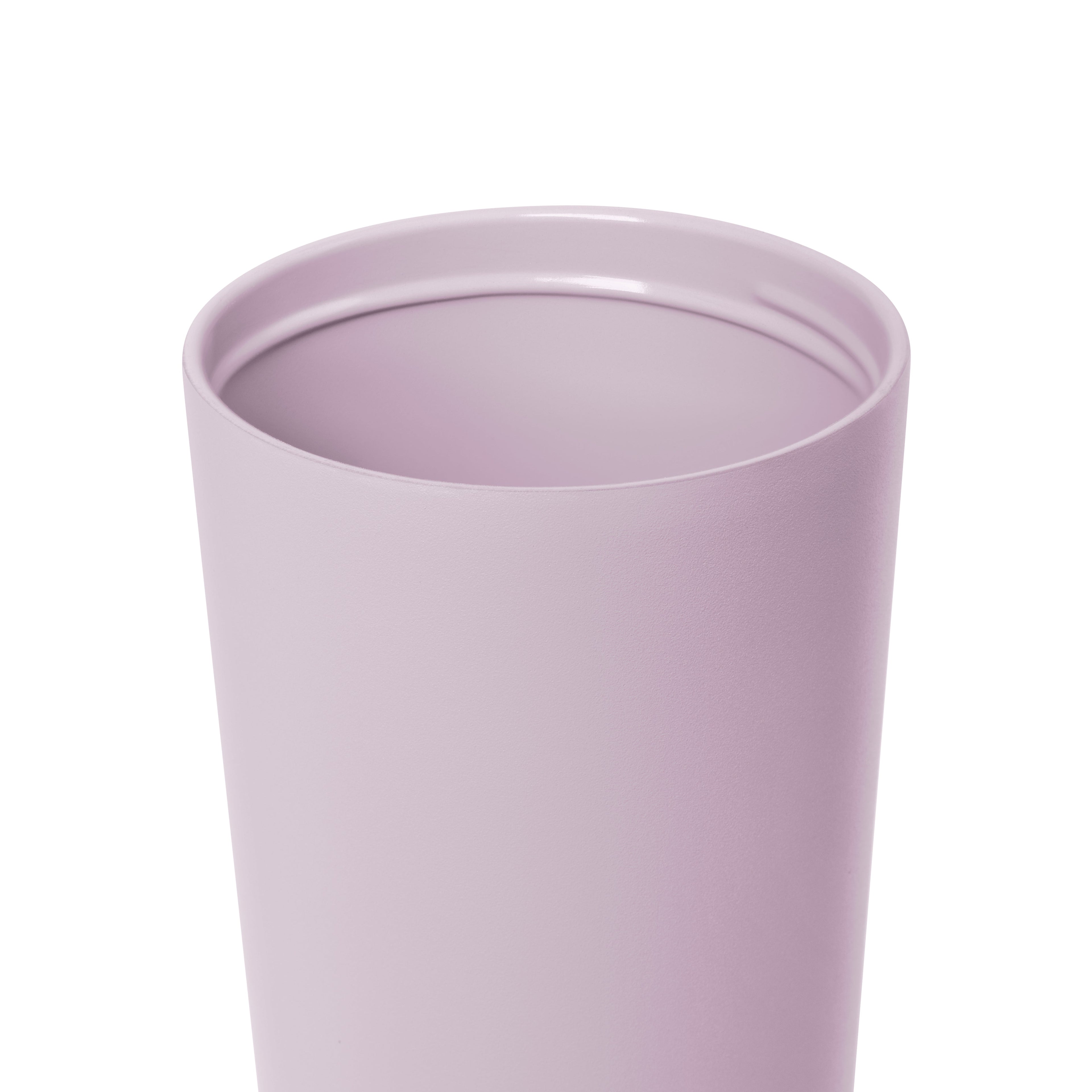 Soft lavender ceramic vessel with pale mauve pink tones on neutral background