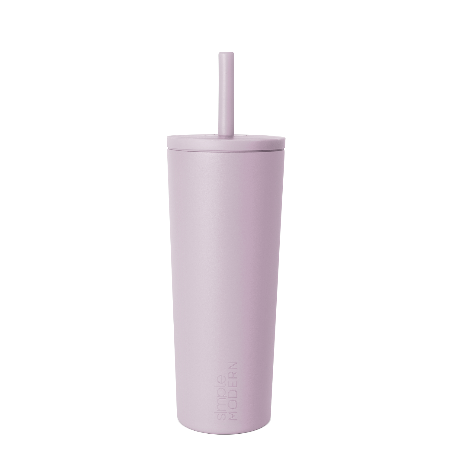 Lavender tumbler with matte finish on white background