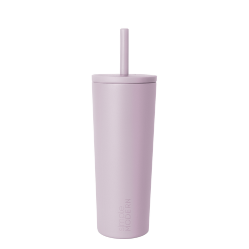 Lavender tumbler with matte finish on white background