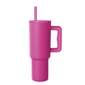 Hot pink tumbler with white background