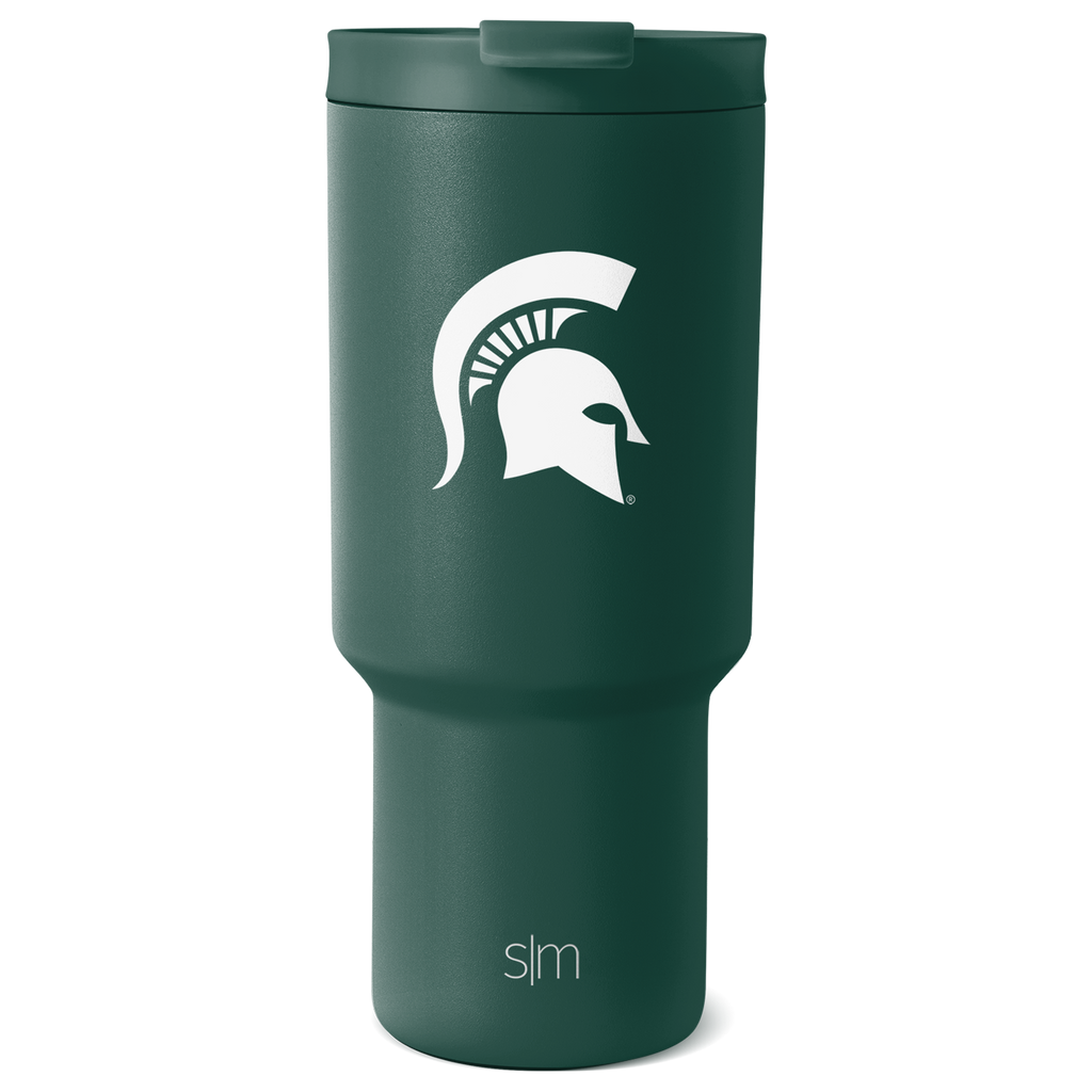 Mist green tumbler with matching lid and white accents, shown against a white background