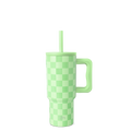 Soft pale lime green shirt with light green checkerboard pattern