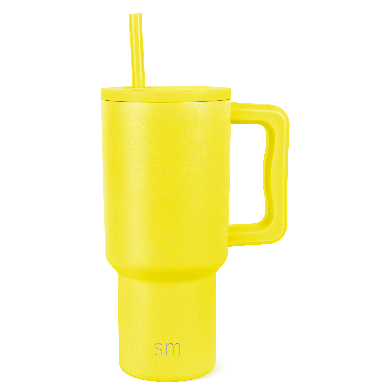 Bright yellow canary Tracker water bottle with modern minimalist design, featuring a clean cylindrical shape with a secure cap, displayed against a white background.