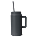 Charcoal gray matte finish insulated tumbler with lid and handle