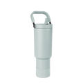 Sage green tumbler with black accents, featuring a modern minimalist design with soft muted tones and contemporary styling.